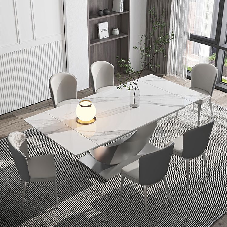 Designer Style 1/4/5/7 Pieces Dining Set Sintered Stone Table with Leather Chairs Clearhalo 'Dining Room Sets' 'Dining Tables & Seating' 'dining_room_set' 'furn' 'furn_dining_room_set' 'Furniture' 'furniture_dining_room_set' 'Kitchen & Dining Furniture' 'kitchen&dining_furn' 'kitchen' 1200x1200_1c21d979-aa79-4acb-bc31-3fb3b2e67d2f