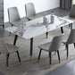 Rectangle Dining Site Table Luxury Style Stone Dining Room Collection with 4-foot Clearhalo ' dining_table' 'Dining Tables & Seating' 'Dining Tables' 'furn' 'furn_dining_table' 'Furniture' 'furniture_dining_table' 'Kitchen & Dining Furniture' 'kitchen&dining_furn' 'kitchen' 'kitchen_dining_table' 1200x1200_1c220beb-3b8b-44df-8d2a-8f510e5be966