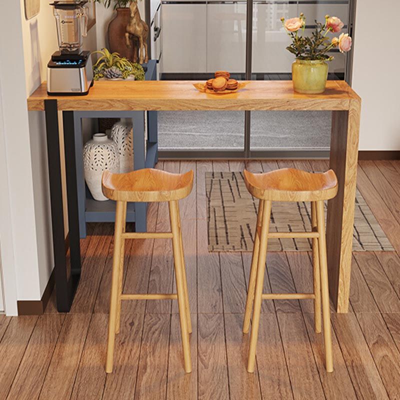 Moderne rechthoekige pub-eetset 1/2/3-delige massief houten aanrechttafel
