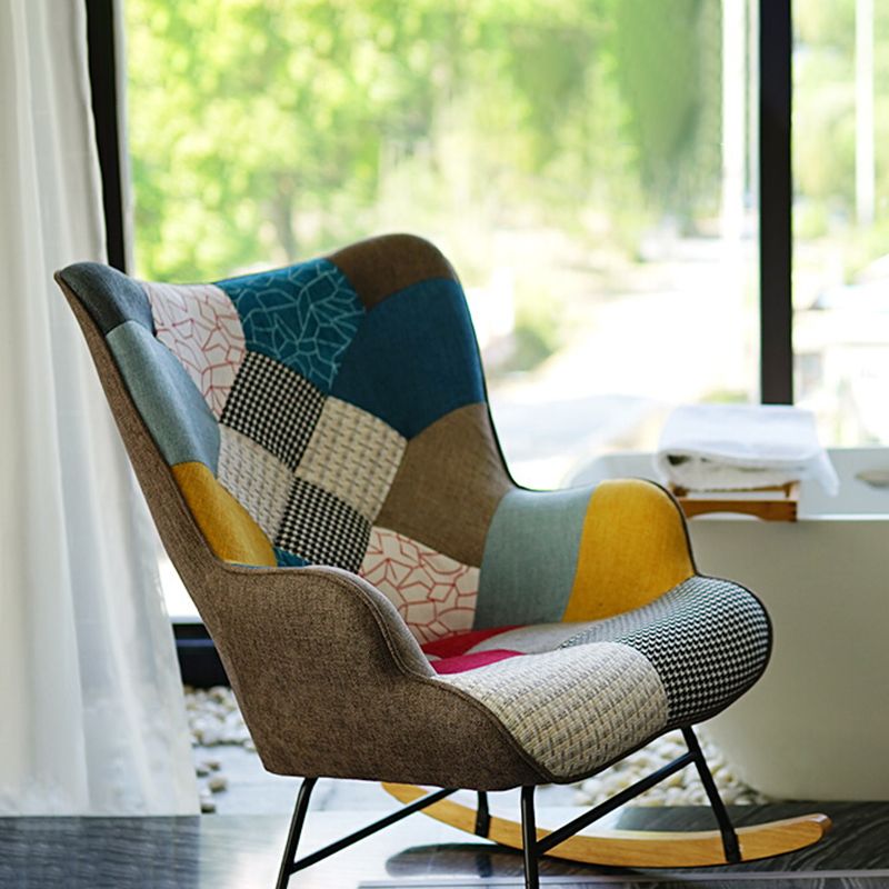 Ergonomic Contemporary Rocking Accent Chair with Seat Cushion Rocker Chair Wingback Clearhalo 'Chairs & Seating' 'furn' 'furn_rocking_chairs' 'Furniture' 'Living Room Furniture' 'Rocking Chairs' 'rocking_chairs' 1200x1200_1c23ebb4-6578-473a-96e1-6d30d76d7da4