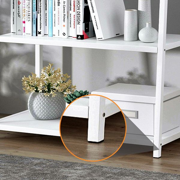 Modern Home Steel Book Shelf Ladder 12"W Matte Finish Bookcase Clearhalo 'Bookcases' 'furn' 'furn_bookcases' 'Furniture' 'Office Furniture' 1200x1200_1c2462c8-224f-4b52-9e96-42ae58cb8686