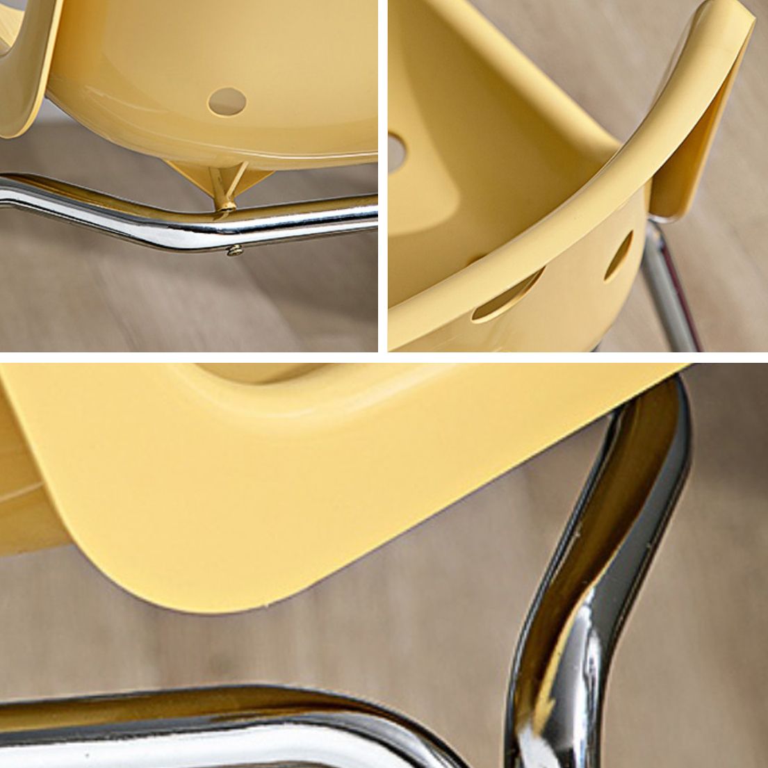 Silla de comedor sin brazo de plástico de plástico plástico plástico plástico