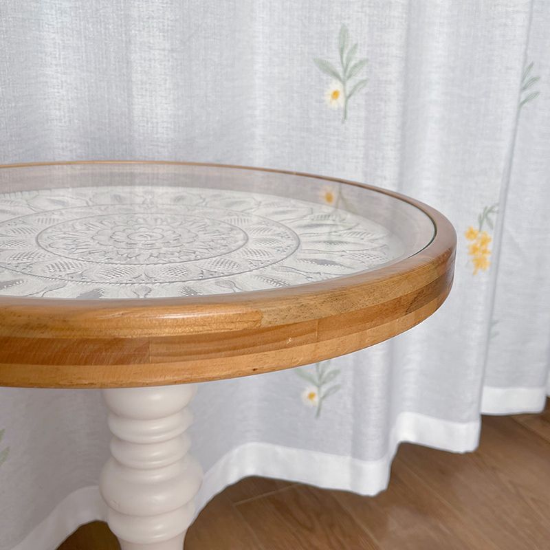 Modernistic Accent Side Table Glass Top Living Room Round Pedestal End Table