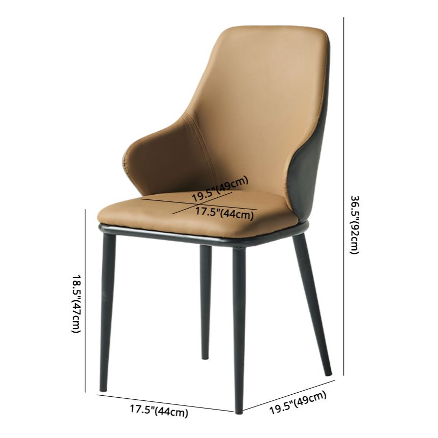 Contemporary Restaurant Leather Armchair Matte Finish Parsons Dining Chair Clearhalo ' kitchen&dining_furn' 'Dining Chairs' 'Dining Tables & Seating' 'dining_chair' 'furn' 'furn_dining_chair' 'Furniture' 'furniture_dining_chair' 'Kitchen & Dining Furniture' 'kitchen' 1200x1200_1c263cb4-06f3-4de2-aa3d-bf0b330025a1