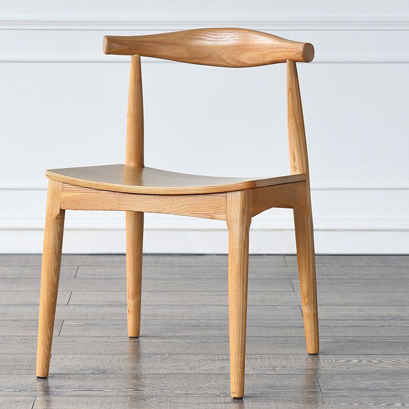 Eigentijdse zijstoel houten open achterkant eetkamerstoel voor binnen