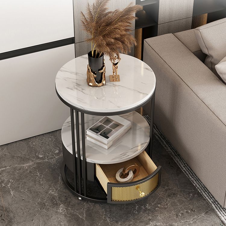 Zeitgenössischer Schieferobertisch mit Schublade