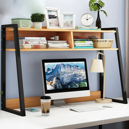 Contemporary Shelf Bookcase Metal and Wooden Book Shelf for Study Room