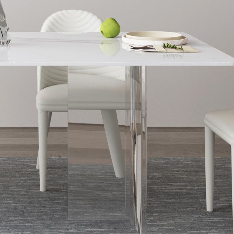 Sintered Stone Dining Table Acrylic Base Table for Dining Room Clearhalo 'Dining Tables & Seating' 'Dining Tables' 'dining_table' 'furn' 'furn_dining_table' 'Furniture' 'Kitchen & Dining Furniture' 1200x1200_1c2cb885-6671-48b2-b45b-78e159be3292