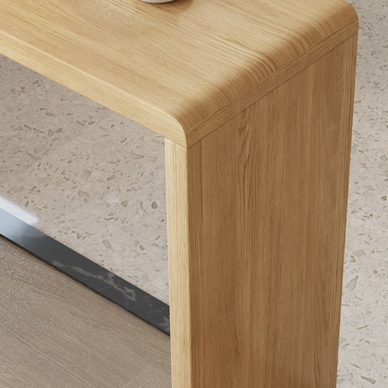 Mesa de comedor rectangular con tapa de madera maciza contemporánea y almacenamiento