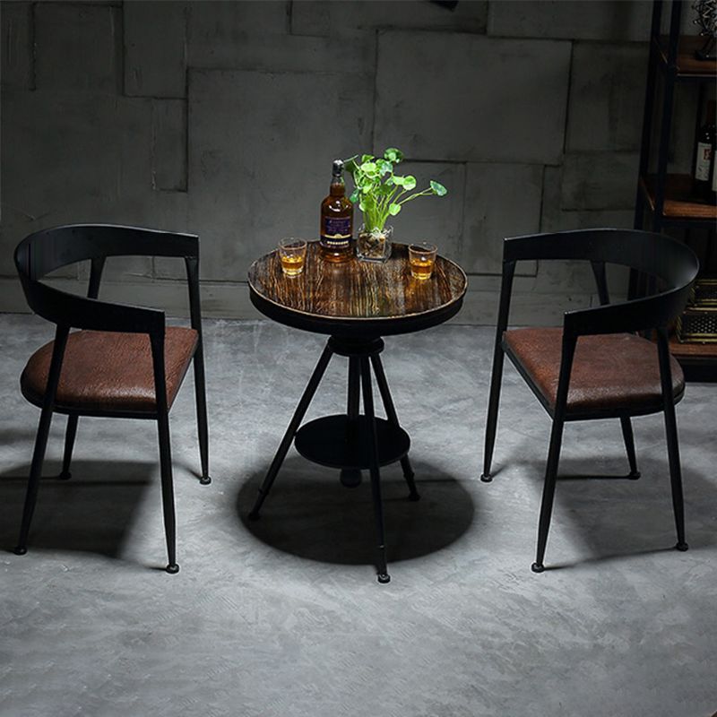 Moderne stijl ronde massief houten dinerset 1/2/3/4/5 stukken eetgelegenheid set