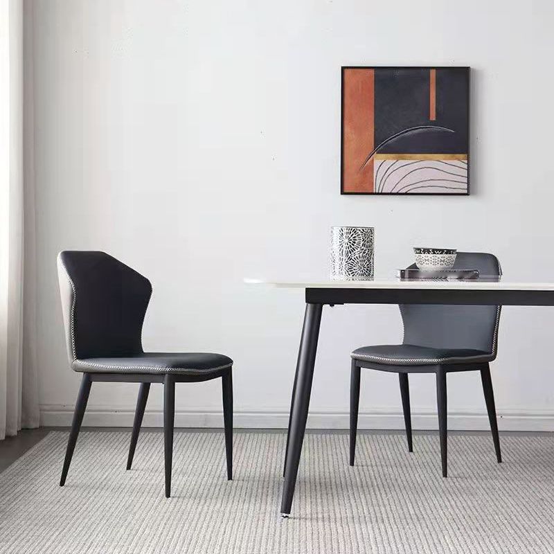 Modern 1/2/5/7 Pieces Dining Table Set with Sintered Stone Top Gery Rectangle Dinette Set Clearhalo 'Dining Room Sets' 'Dining Tables & Seating' 'dining_room_set' 'furn' 'furn_dining_room_set' 'Furniture' 'furniture_dining_room_set' 'Kitchen & Dining Furniture' 'kitchen&dining_furn' 'kitchen' 1200x1200_1c2e2d62-649b-4a6f-8d16-7e5d2cf0cffa