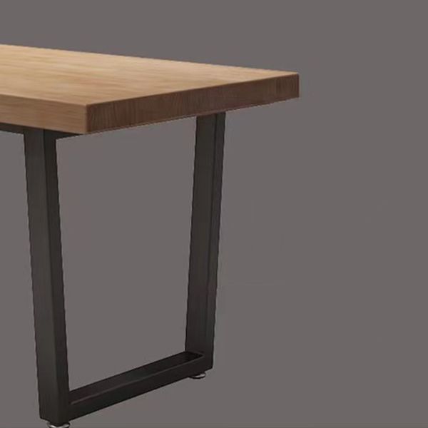 Industrial Pine Solid Wood Dining Table Brown Rectangle Table with Sled Base for Dinning Room Clearhalo ' dining_table' 'Dining Tables & Seating' 'Dining Tables' 'furn' 'furn_dining_table' 'Furniture' 'furniture_dining_table' 'Kitchen & Dining Furniture' 'kitchen&dining_furn' 'kitchen' 'kitchen_dining_table' 1200x1200_1c3033b3-afb6-49a3-94a6-5efaae60c834