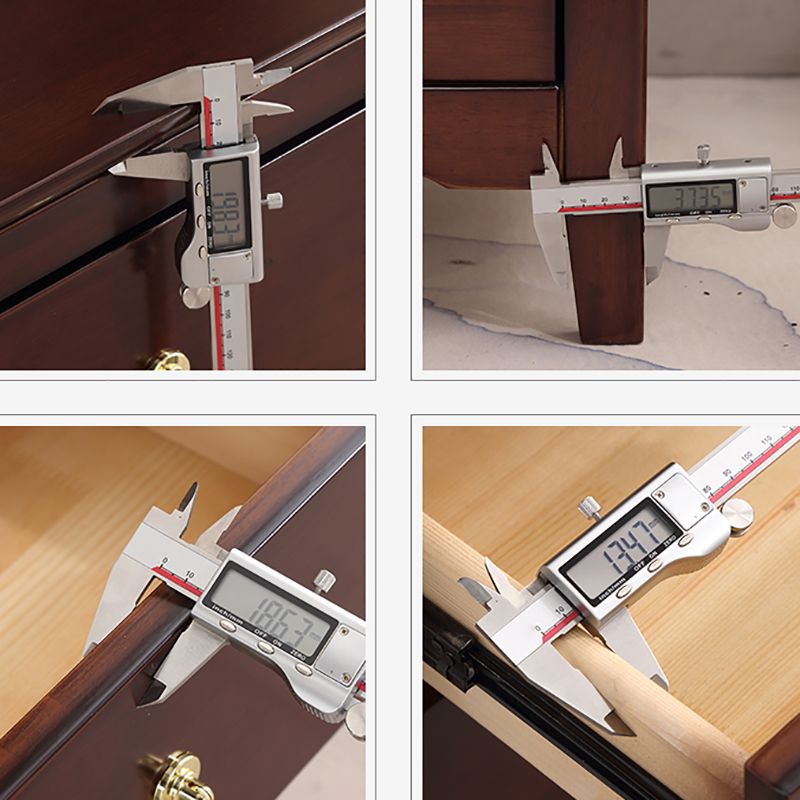 Mesa nocturna de madera sólida moderna con 2 cajones para sala de estar