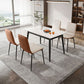 White Stone Dinette Set with Black Legs 1/2/5/7 Pieces Modern Dining Table Set