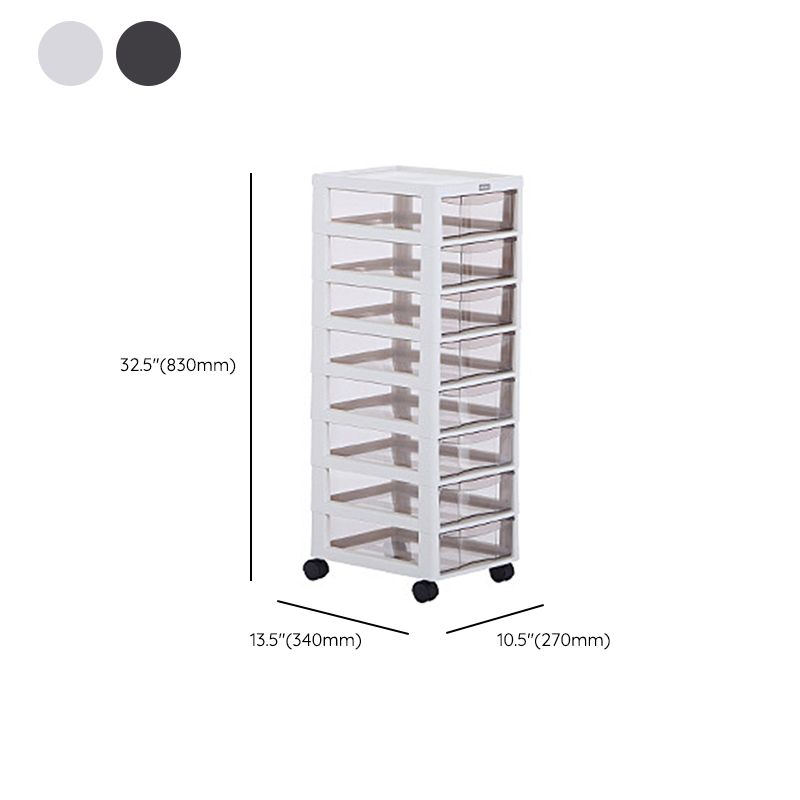 Modern Plastic File Cabinet Multi-Drawers Acrylic File Cabinet with Wheels Clearhalo 'Filing Cabinets' 'filling_cabinets' 'furn' 'furn_filling_cabinets' 'Furniture' 'Office Furniture' 1200x1200_1c31e2b5-bbd9-478b-8fa8-21f725c94795