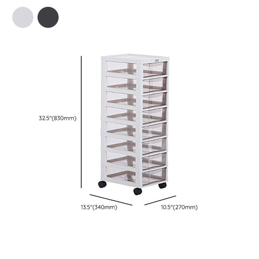Modern Plastic File Cabinet Multi-Drawers Acrylic File Cabinet with Wheels Clearhalo 'Filing Cabinets' 'filling_cabinets' 'furn' 'furn_filling_cabinets' 'Furniture' 'Office Furniture' 1200x1200_1c31e2b5-bbd9-478b-8fa8-21f725c94795