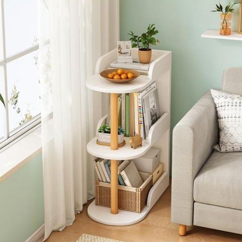 Engineered Wood Bookshelf Modern Standard Bookcase with Shelves