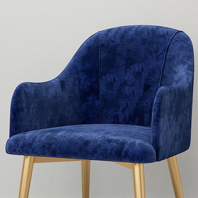 Parsons Upholstered Arm Chair Glam Gold Metal Legs Dining Chair