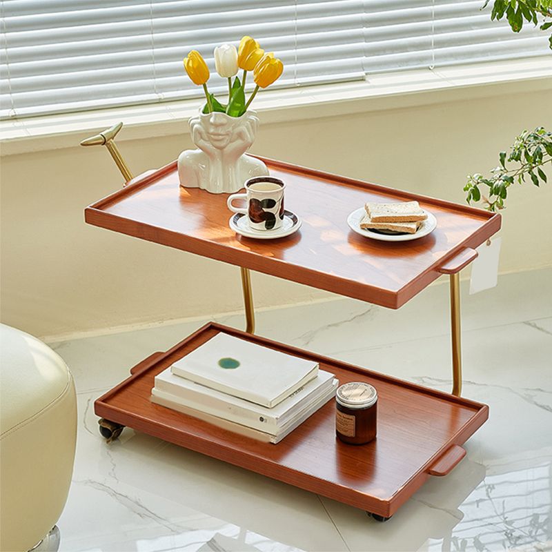 Solid Wood Sofa Side Accent Table with Shelf Rectangular Living Room Double Tier Clearhalo 'Coffee & Accent Tables' 'End & Side Tables' 'end_side_tables' 'furn' 'furn_end_side_tables' 'Furniture' 'Living Room Furniture' 1200x1200_1c3671ee-6438-4717-a504-702b11ae353c