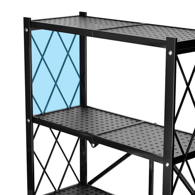 Metal Floating Bookcase Contemporary Style Open Back Bookshelf with Wheels