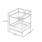 21.6" Tall Metal Frame End Table Glass Square Top Side Table with Shelf
