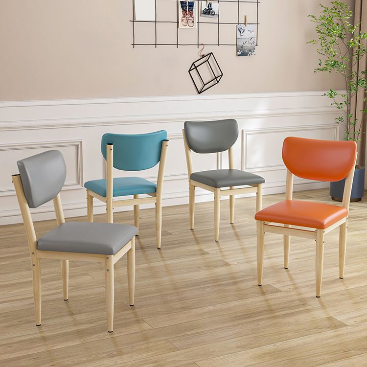 Scandinavian Home Side Chair Upholstered Open Back Metal Single Dining Chair Clearhalo ' kitchen&dining_furn' 'Dining Chairs' 'Dining Tables & Seating' 'dining_chair' 'furn' 'furn_dining_chair' 'Furniture' 'furniture_dining_chair' 'Kitchen & Dining Furniture' 'kitchen' 1200x1200_1c37f06a-7b00-4bd0-b1ee-4913a9b03c88