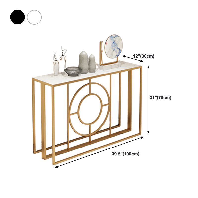 12 "W Glam Stone Console Tavolo Rettangolo Accente astratto Tavolo per Hall