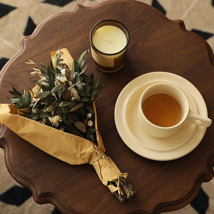 Tavolo rotondo in legno massiccio con base a base di piedistallo Base laterale in stile country francese