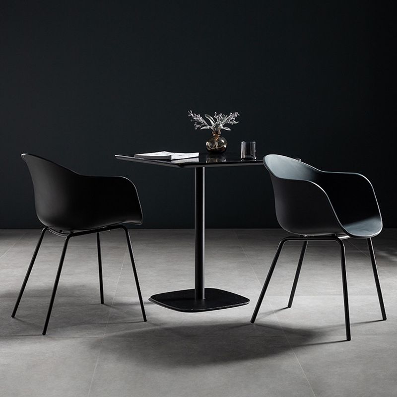 21-inch Metal Industrial Dining Table Square Pine Solid Wood Top Table with Pedestal Clearhalo 'Dining Tables & Seating' 'Dining Tables' 'dining_table' 'furn' 'furn_dining_table' 'Furniture' 'furniture_dining_table' 'Kitchen & Dining Furniture' 'kitchen' 'kitchen_dining_table' 1200x1200_1c3b0982-028b-4c44-b44a-6a1baffad495