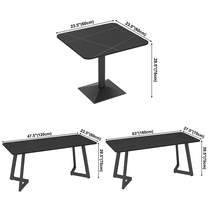 Industrial Style Sintered Stone Dinner Room Kitchen Table Black Metal Base Table for Dinning Room Clearhalo ' dining_table' 'Dining Tables & Seating' 'Dining Tables' 'furn' 'furn_dining_table' 'Furniture' 'furniture_dining_table' 'Kitchen & Dining Furniture' 'kitchen&dining_furn' 'kitchen' 'kitchen_dining_table' 1200x1200_1c3b2671-0324-462b-94ae-b32959b7d26e