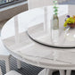 Solid Wood Pedestal Dining Table Round Faux Marble Dining Table Clearhalo 'Dining Tables & Seating' 'Dining Tables' 'dining_table' 'furn' 'furn_dining_table' 'Furniture' 'Kitchen & Dining Furniture' 1200x1200_1c3cfd8d-1eee-4bf0-8fe5-ac60bb77f4fb