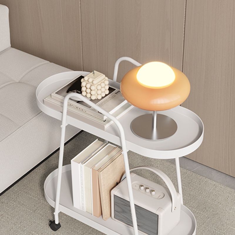 25.19" Tall 4 Legs Side Table with Metal Shelves Oval End Table Stand Clearhalo 'Coffee & Accent Tables' 'End & Side Tables' 'end_side_tables' 'furn' 'furn_end_side_tables' 'Furniture' 'Living Room Furniture' 1200x1200_1c3d8e54-1518-4230-aa1e-e6c87a3e4e8e