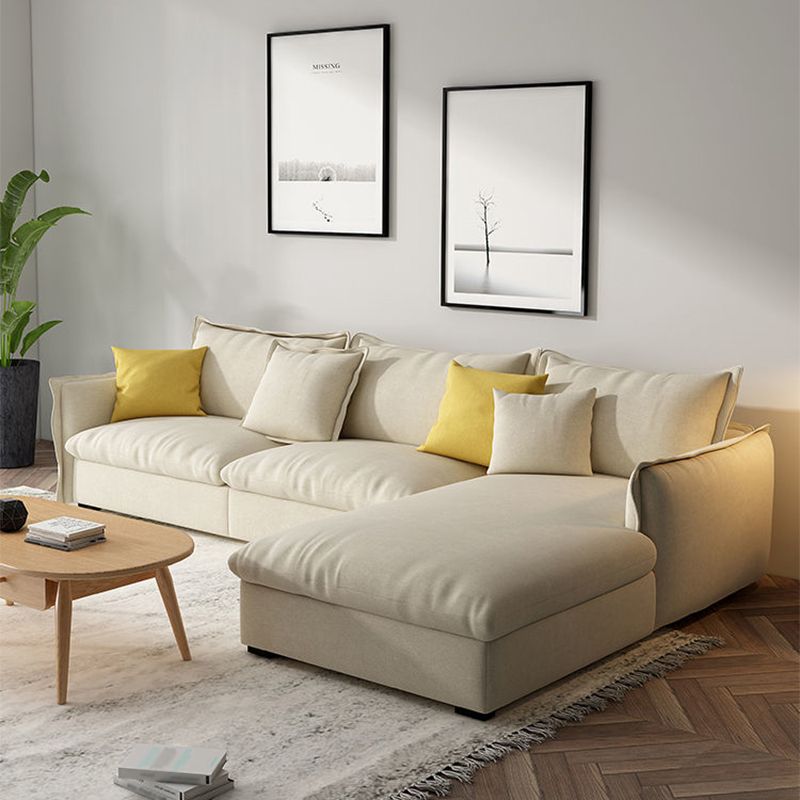 Contemporary Removable Cushions Sectionals 33.46"High Straight Arm Sofa,Beige Clearhalo 'furn' 'furn_sectionals' 'Furniture' 'furniture_sectionals' 'kitchen' 'kitchen_sectionals' 'Living Room Furniture' 'Sectionals' 1200x1200_1c3da2a4-18dd-4b54-a72f-730373040a8e