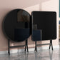 Glass Foldable Dining Table for 2 Person with Black Metal Base Clearhalo 'Dining Tables & Seating' 'Dining Tables' 'dining_table' 'furn' 'furn_dining_table' 'Furniture' 'Kitchen & Dining Furniture' 1200x1200_1c3da75c-107a-4046-a606-0b6ea2591cd3