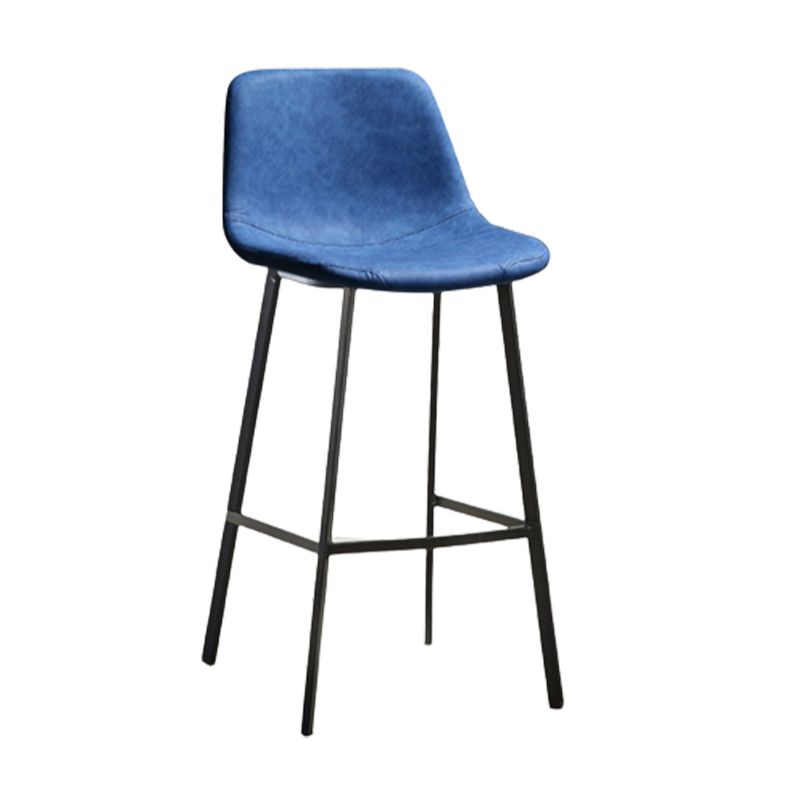 Indoor Leather Counter Chair Bucket Footrest Industrial Counter & Bar Stool