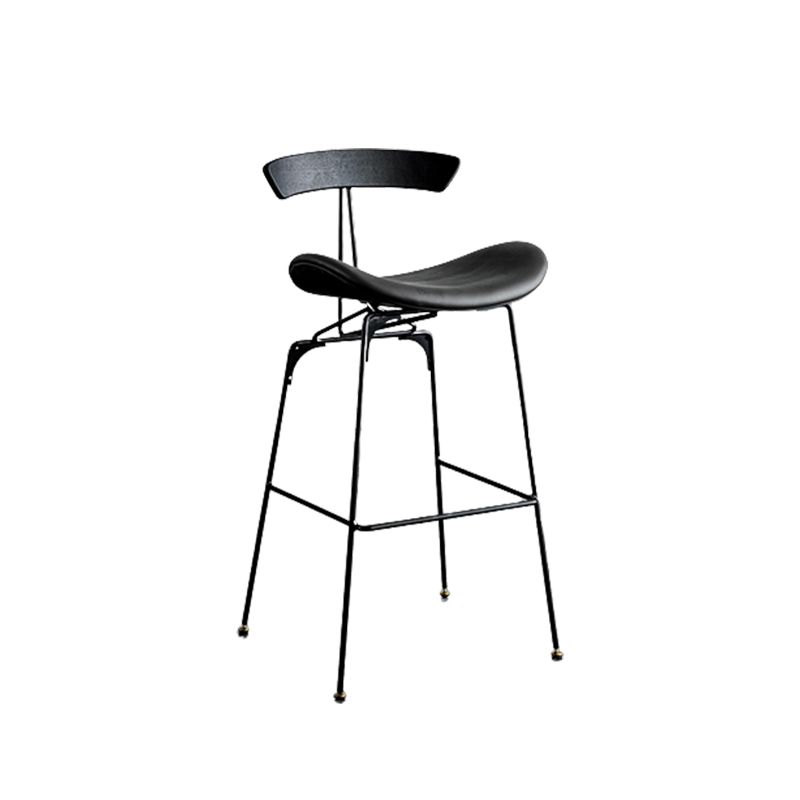 Industrial Leather Bristol Stool Matte Finish Footrest Low Back Barstool Clearhalo 'Bar Furniture' 'Bar Stools' 'bar_stools' 'furn' 'furn_bar_stools' 'Furniture' 'furniture_bar_stools' 'Kitchen & Dining Furniture' 1200x1200_1c3e8e68-d79f-4947-b856-5d98dfebbcd9