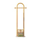 Glam Entry Hall Tree Metal Hanging Rail Storage Basket and 2 Hooks Coat Rack