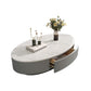 Table basse ovale en ardoise, table de cocktail avec tiroir