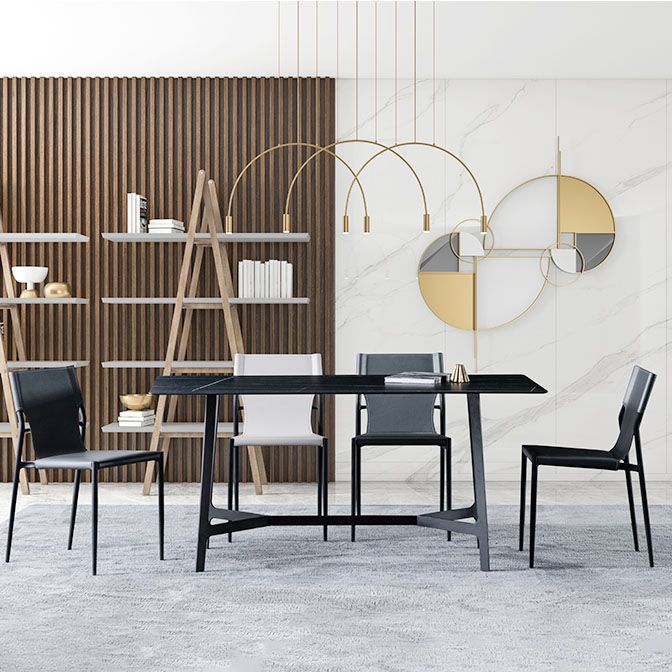 Home Armless Dining Chairs Leather Side Chairs with Metal Legs (Set of 2) Clearhalo ' kitchen&dining_furn' 'Dining Chairs' 'Dining Tables & Seating' 'dining_chair' 'furn' 'furn_dining_chair' 'Furniture' 'furniture_dining_chair' 'Kitchen & Dining Furniture' 'kitchen' 1200x1200_1c4028d2-e57a-404f-aff3-5b377ee23676