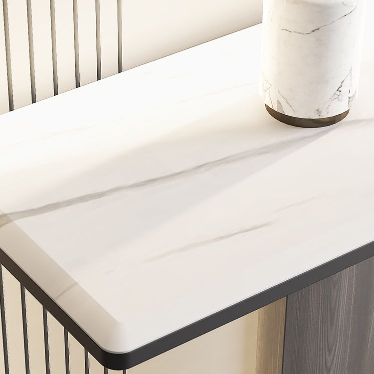 Tavolo della console glam tavolo accento in pietra rettangolo, largo 12 pollici