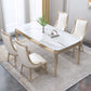 Nordic 1/2/5/7 Pieces Furniture Stone Rectangle Dining Table Set in White