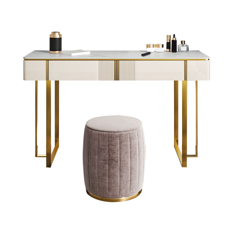 2 -schüchternen Waschtisch -Make -up -Tisch -Eitelkeitshocker in Weiß - 29,53 "H.