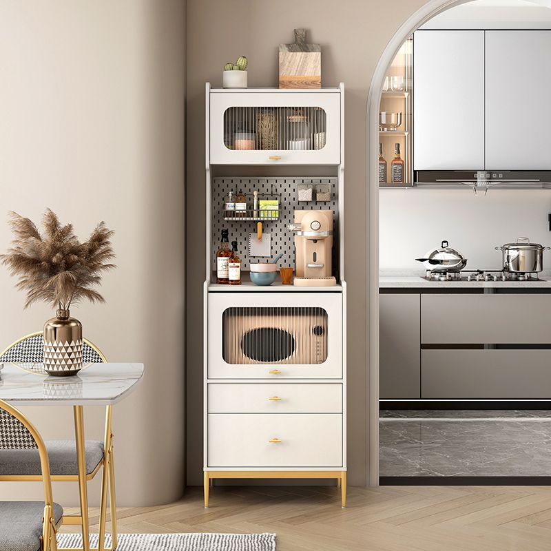 Style de style glamour Open Buffet Stand en bois d'ingénierie Armoires avec 2 dessins à 2 tirages