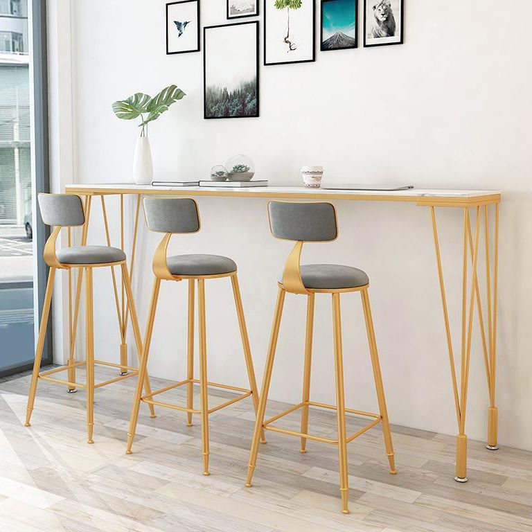 Glam Style Bar Table 42-inch Height Artificial Marble Bistro Table for Living Room Clearhalo 'Bar Furniture' 'Bar Tables' 'bar_tables' 'furn' 'furn_bar_tables' 'Furniture' 'furniture_bar_tables' 'Kitchen & Dining Furniture' 1200x1200_1c438444-063e-4f7c-b2e5-e9a8b6df6f36