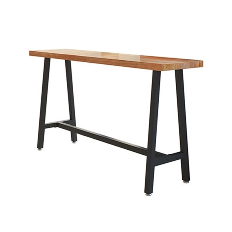 Rectangle Solid Wood Bar Height Table Contemporary Trestle Base Bar Dining Table Clearhalo 'Bar Furniture' 'Bar Tables' 'bar_tables' 'furn' 'furn_bar_tables' 'Furniture' 'Kitchen & Dining Furniture' 1200x1200_1c442018-8e16-4863-a0db-3a0d948fecd9