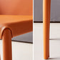 Silla de comedor de cuero de diseño minimalista para silla de espalda sólida en el hogar