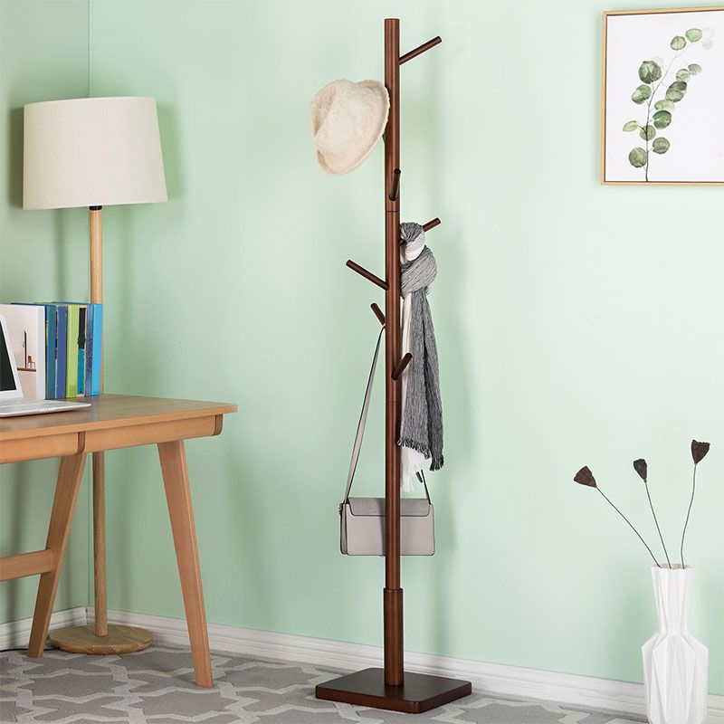 Árbol de pasillo de 69 "de altura With Hooks Hall Stand Modern Wood Courper de madera maciza