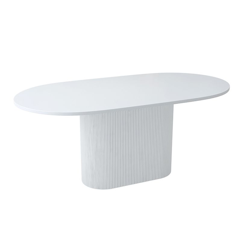 Oval Shape White Tone Table Simplicity Pedestal Table for Dining Room Clearhalo ' dining_table' 'Dining Tables & Seating' 'Dining Tables' 'furn' 'furn_dining_table' 'Furniture' 'furniture_dining_table' 'Kitchen & Dining Furniture' 'kitchen&dining_furn' 'kitchen' 'kitchen_dining_table' 1200x1200_1c492750-5338-4334-be89-709b79f79b58
