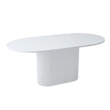 Oval Shape White Tone Table Simplicity Pedestal Table for Dining Room Clearhalo ' dining_table' 'Dining Tables & Seating' 'Dining Tables' 'furn' 'furn_dining_table' 'Furniture' 'furniture_dining_table' 'Kitchen & Dining Furniture' 'kitchen&dining_furn' 'kitchen' 'kitchen_dining_table' 1200x1200_1c492750-5338-4334-be89-709b79f79b58