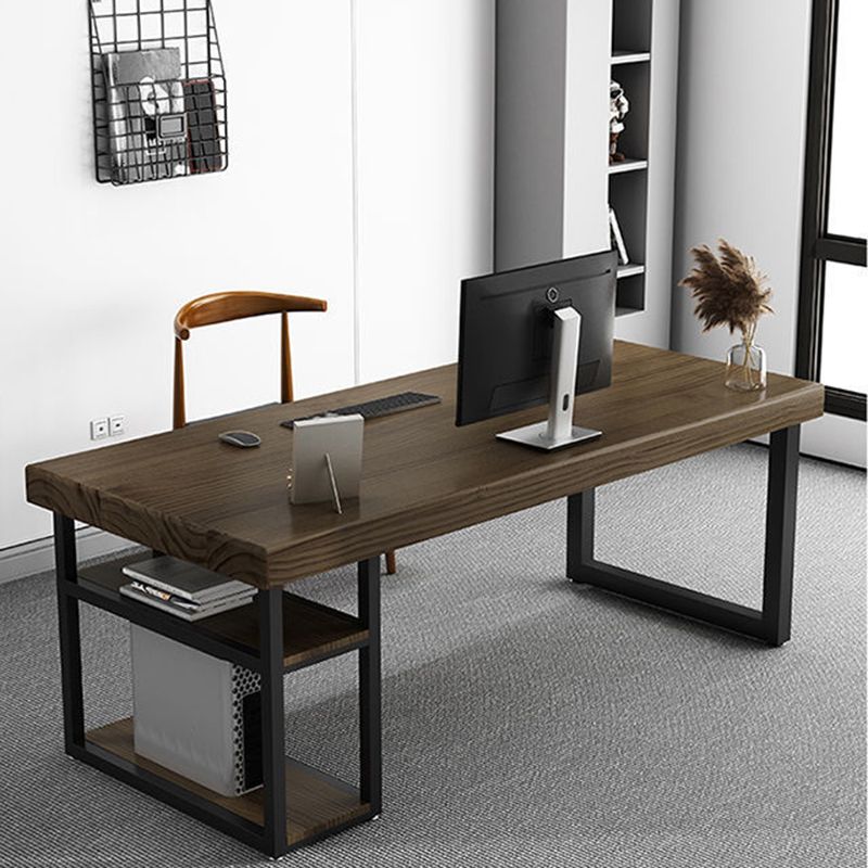 Industriële vaste houten computer bureau voetstukbasis rechthoekige gaming bureau